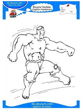 Çocuklar İçin Hulk Boyama Sayfaları 